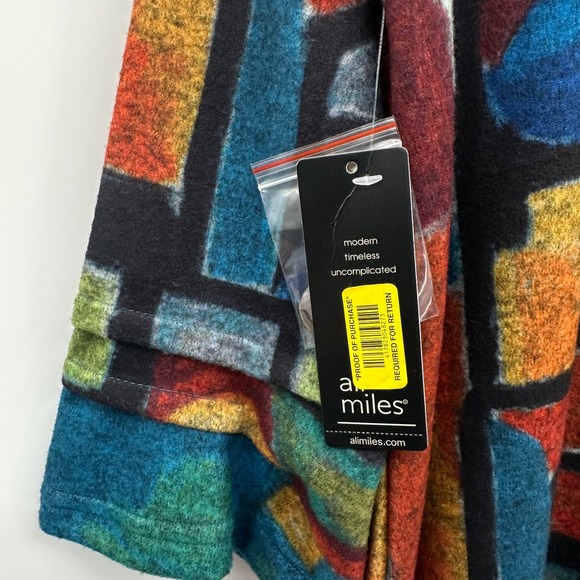 Ali Miles Brushed Knit Top Shirt Size Large 3/4 Sleeve‎ Cowl Neck Artsy Boho New - Picture 15 of 16